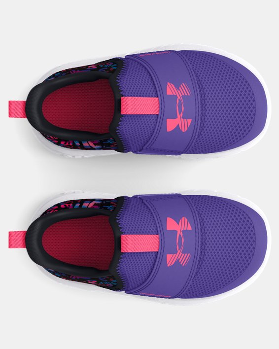 Girls' Infant UA Flash Glitter Running Shoes, Purple, pdpMainDesktop image number 2
